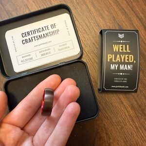 Men's Black and Red Ring